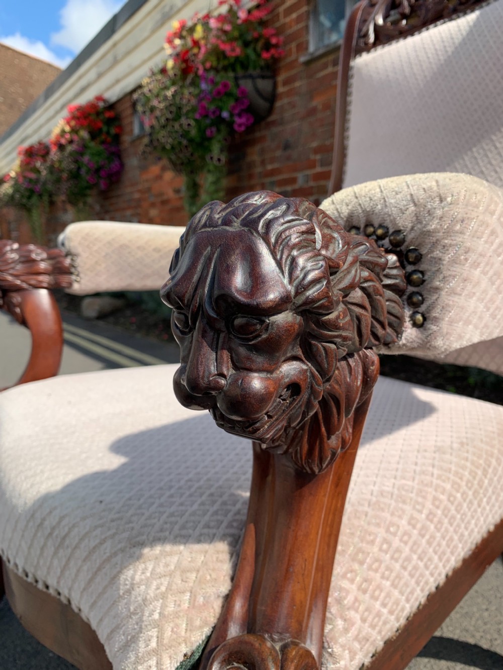 Nineteenth century Mahogany library armchair  View IV
