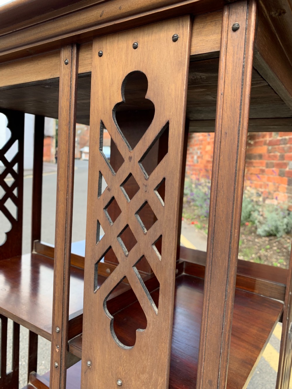 Edwardian Mahogany revolving bookcase  View II