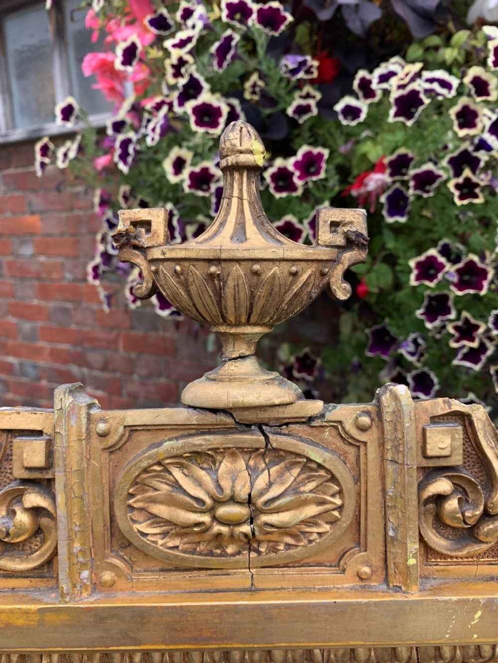 Victorian gilt overmantle mirror  View II