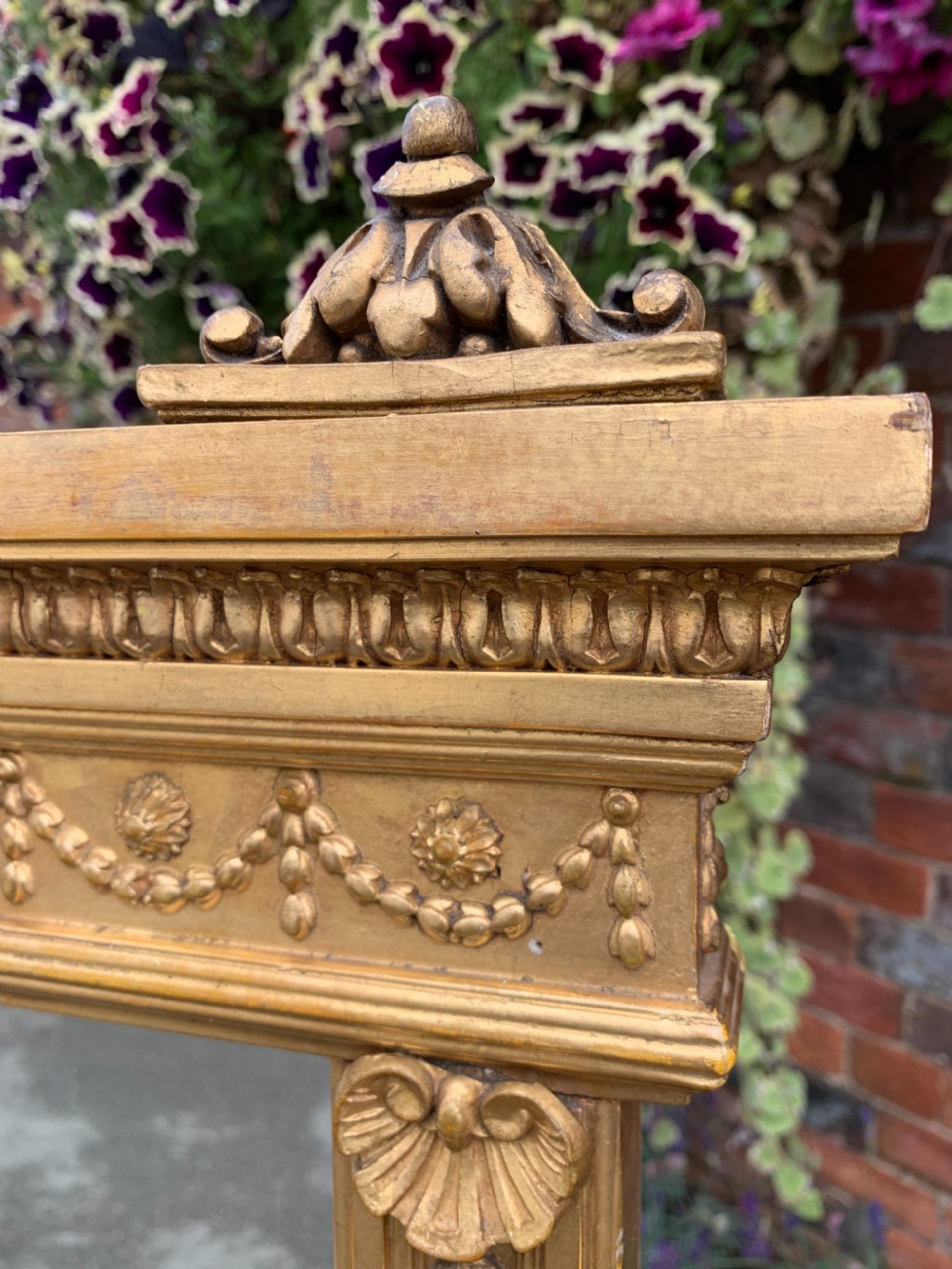 Victorian gilt overmantle mirror  View III