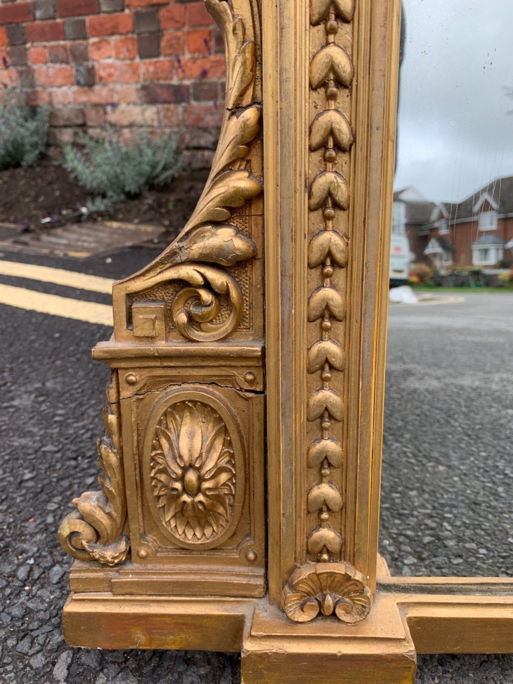 Victorian gilt overmantle mirror  View V