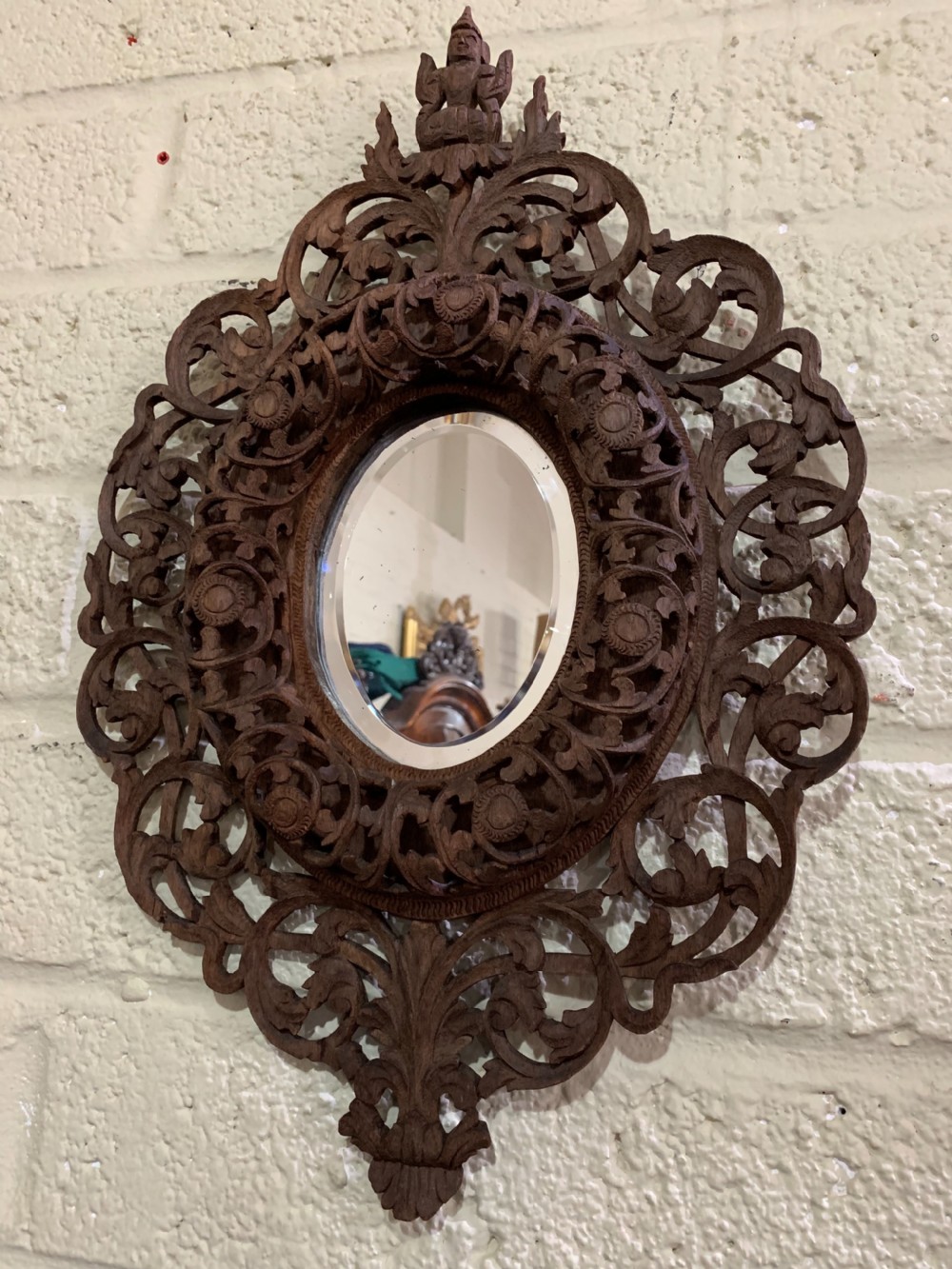 Pair of carved Burmese mirrors  View II