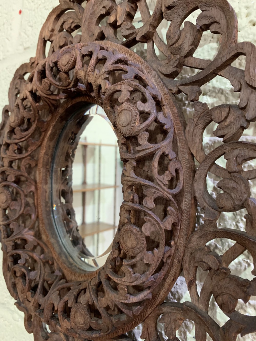 Pair of carved Burmese mirrors  View III