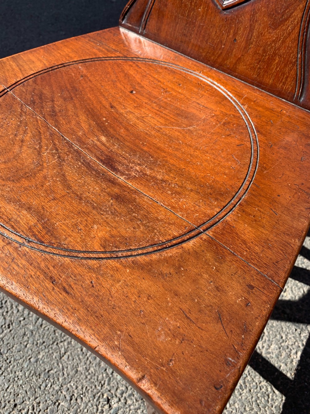 Pair of Mahogany hall chairs  View II