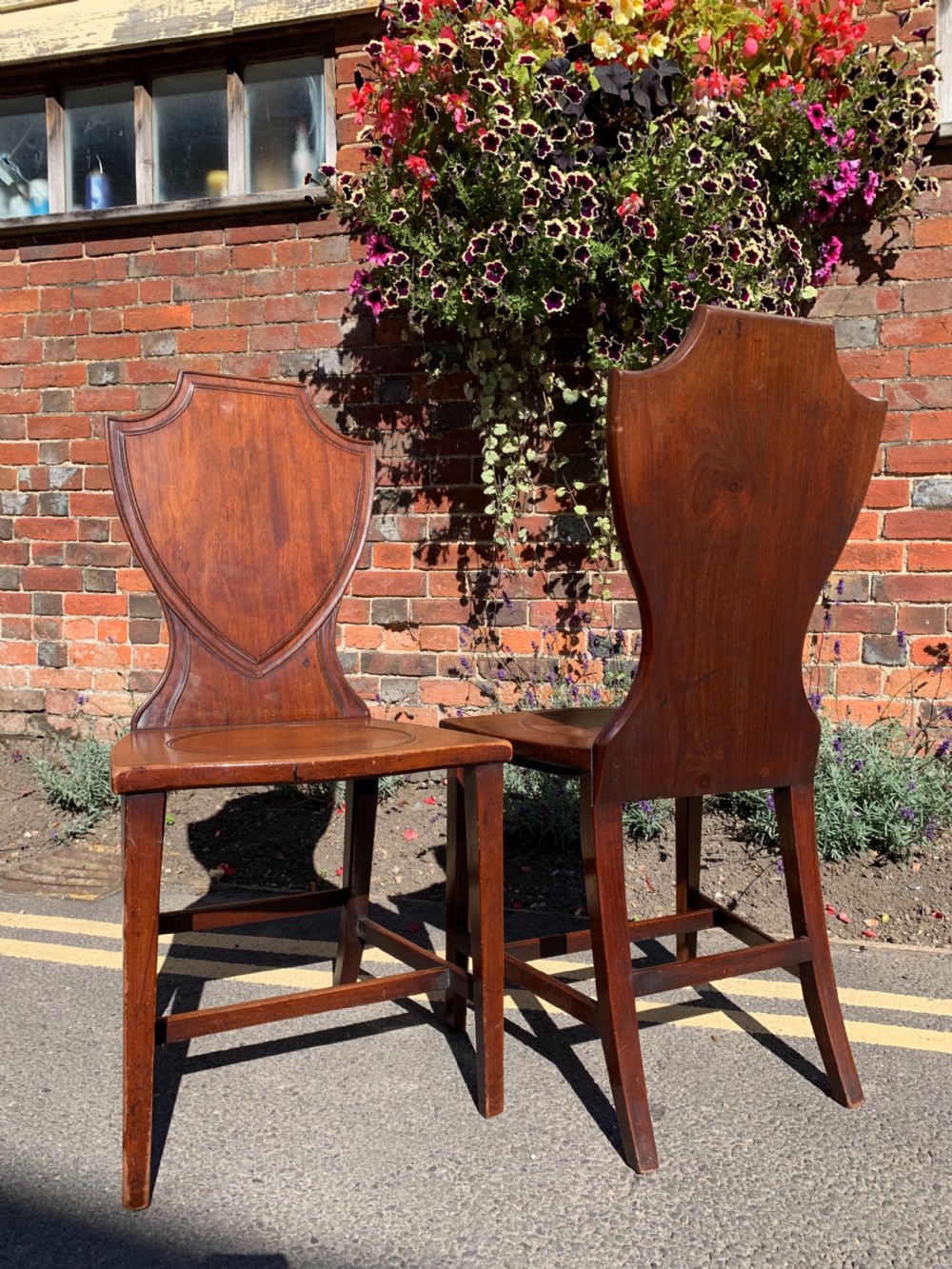 Pair of Mahogany hall chairs  View VIII