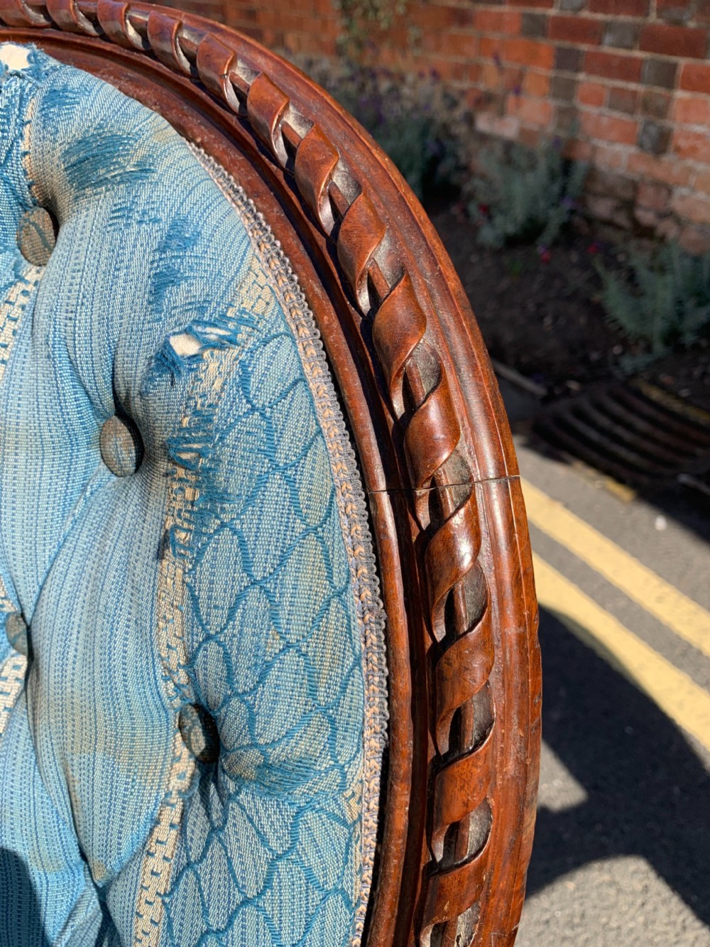 Pair of Victorian Walnut armchairs  View III
