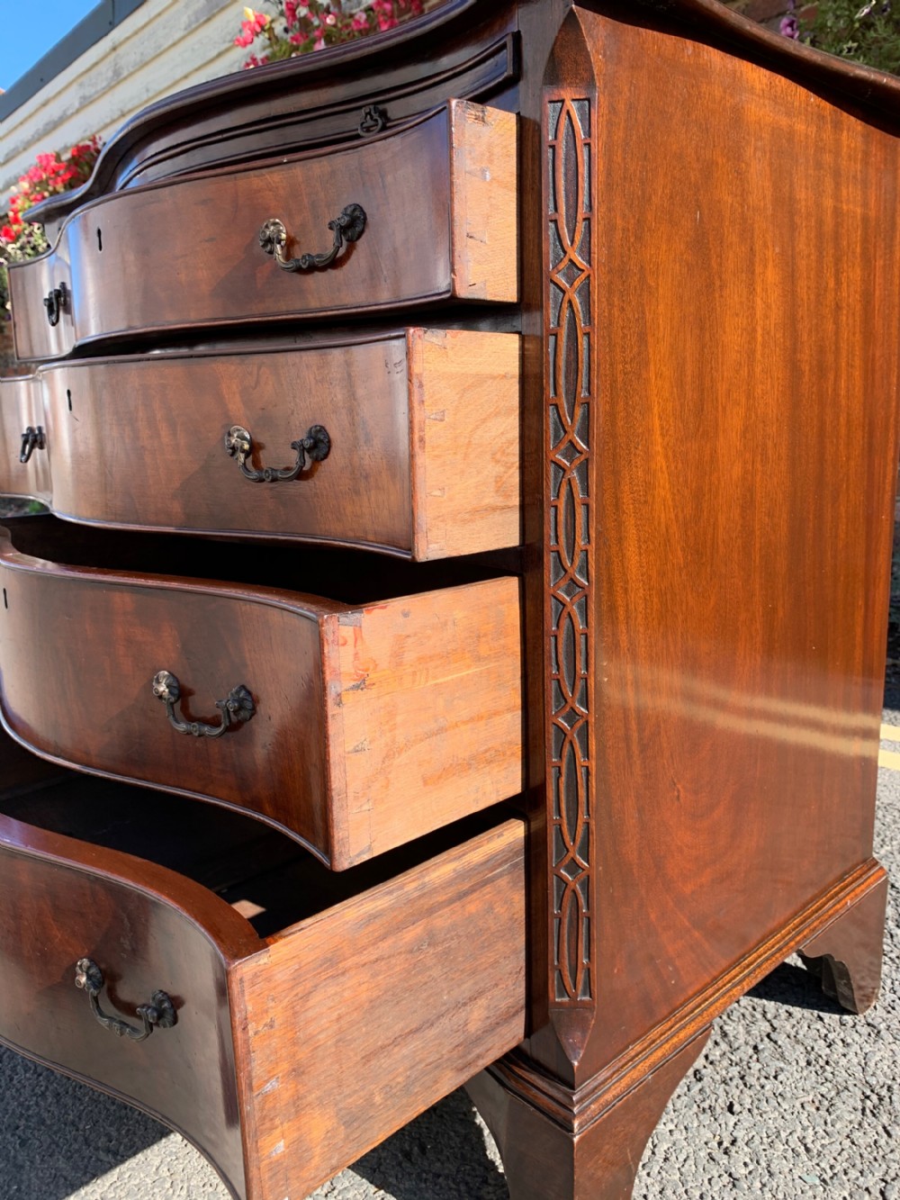 Chippendale revival serpentine chest  View X