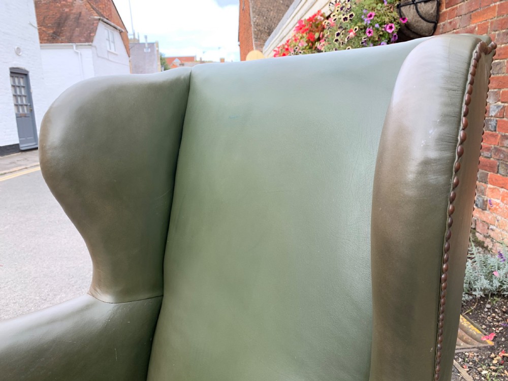Victorian leather wing chair  View III
