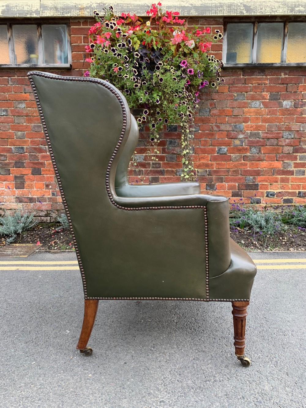 Victorian leather wing chair  View IV