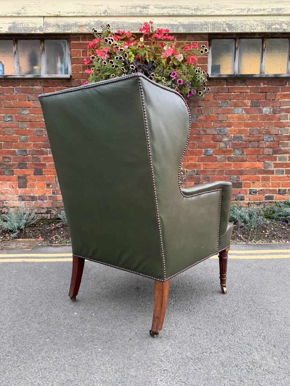 Victorian leather wing chair  View VI
