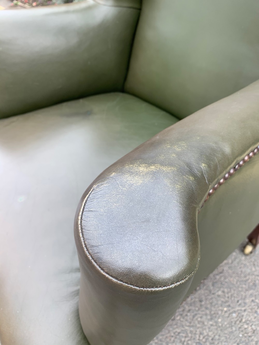 Victorian leather wing chair  View VIII