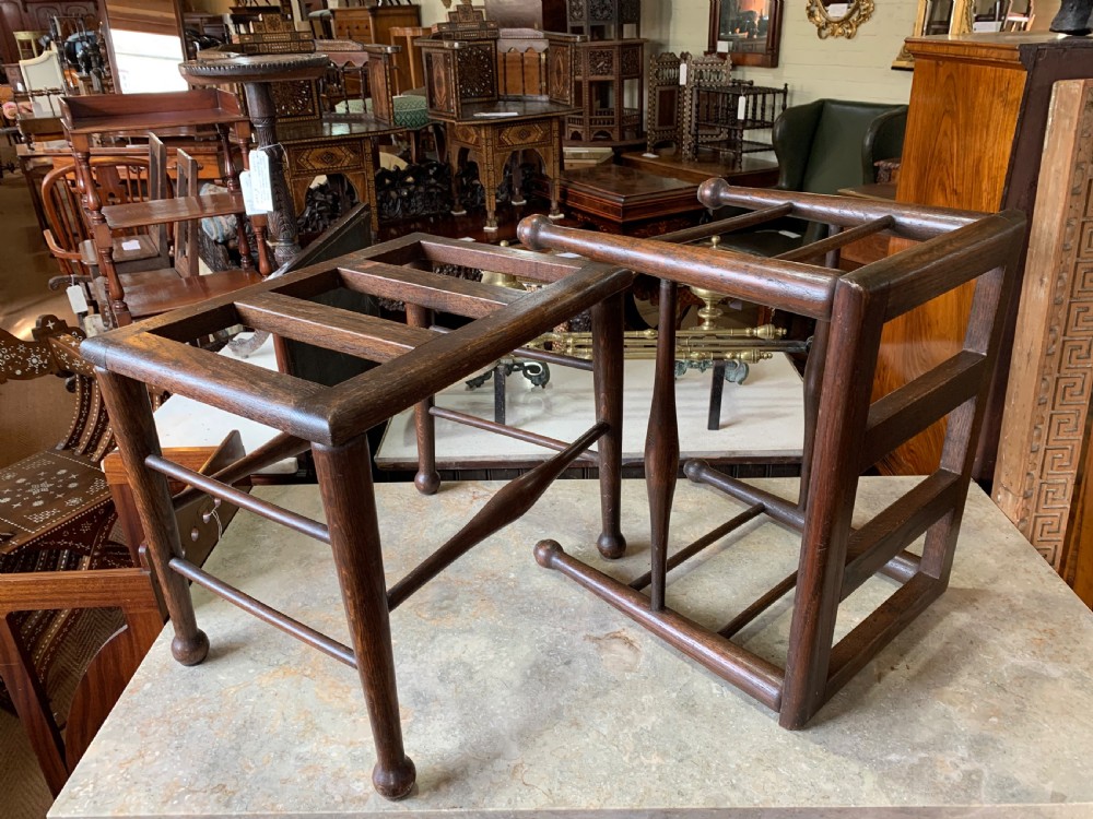 Pair of Oak luggage stands 