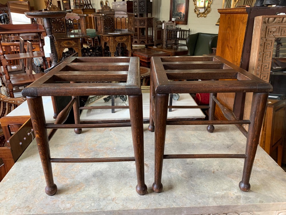 Pair of Oak luggage stands  View IV