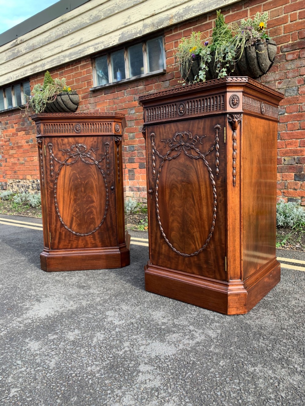 Pair of Mahogany pedestal cabinets 