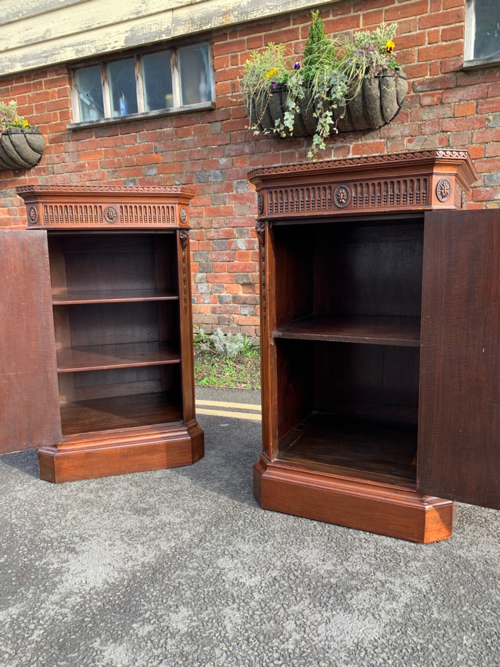 Pair of Mahogany pedestal cabinets  View III