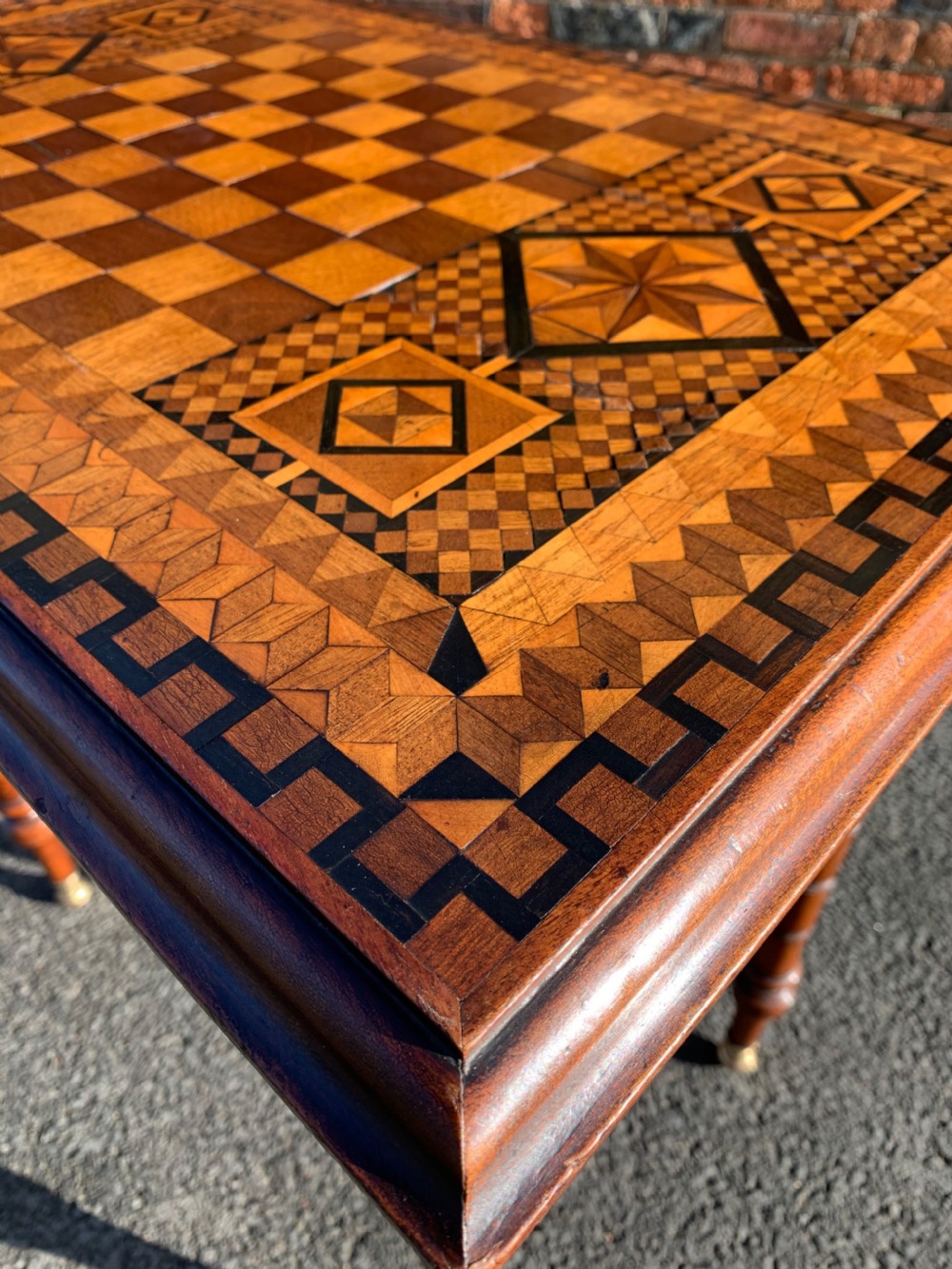 Victorian parquetry table  View III