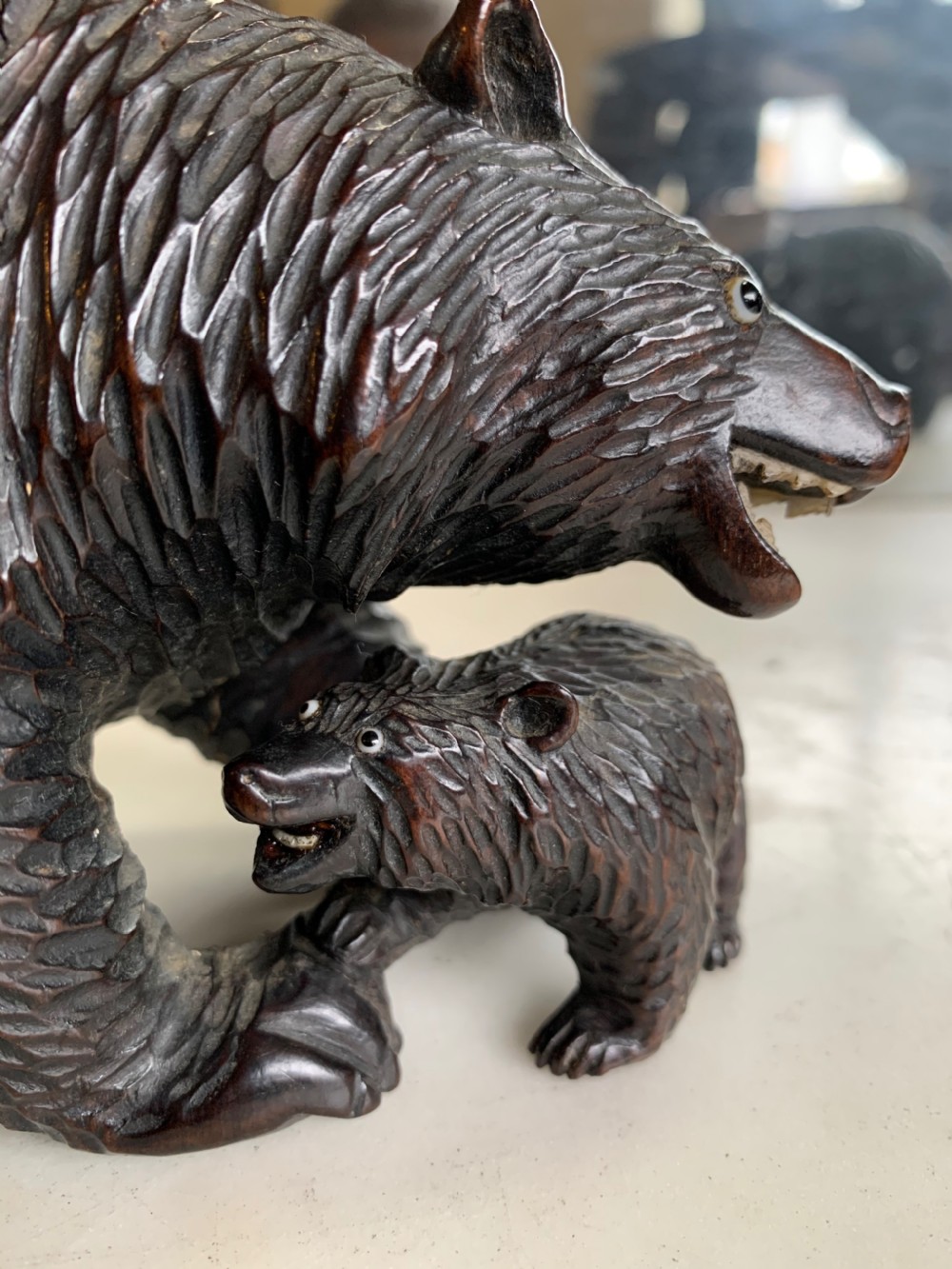 Pair of Black Forest carved bears View III