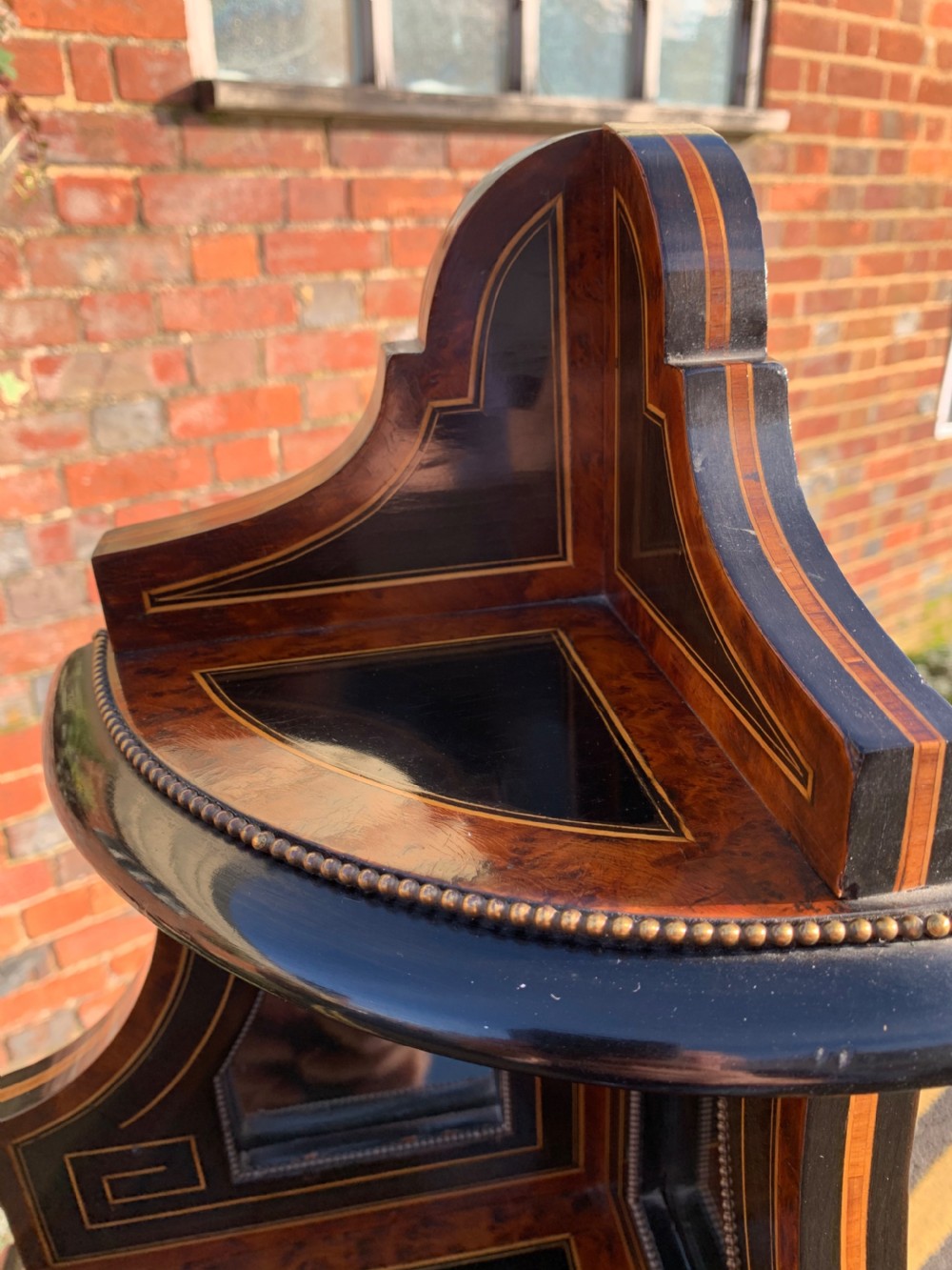 Victorian ebonised corner Whatnot  View V