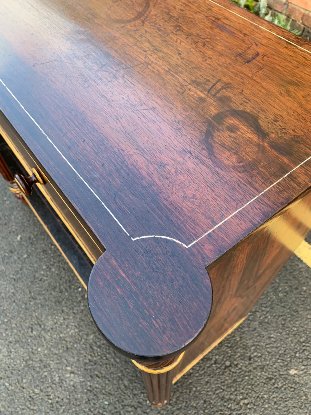 Early nineteenth century rosewood open bookcase  View VII