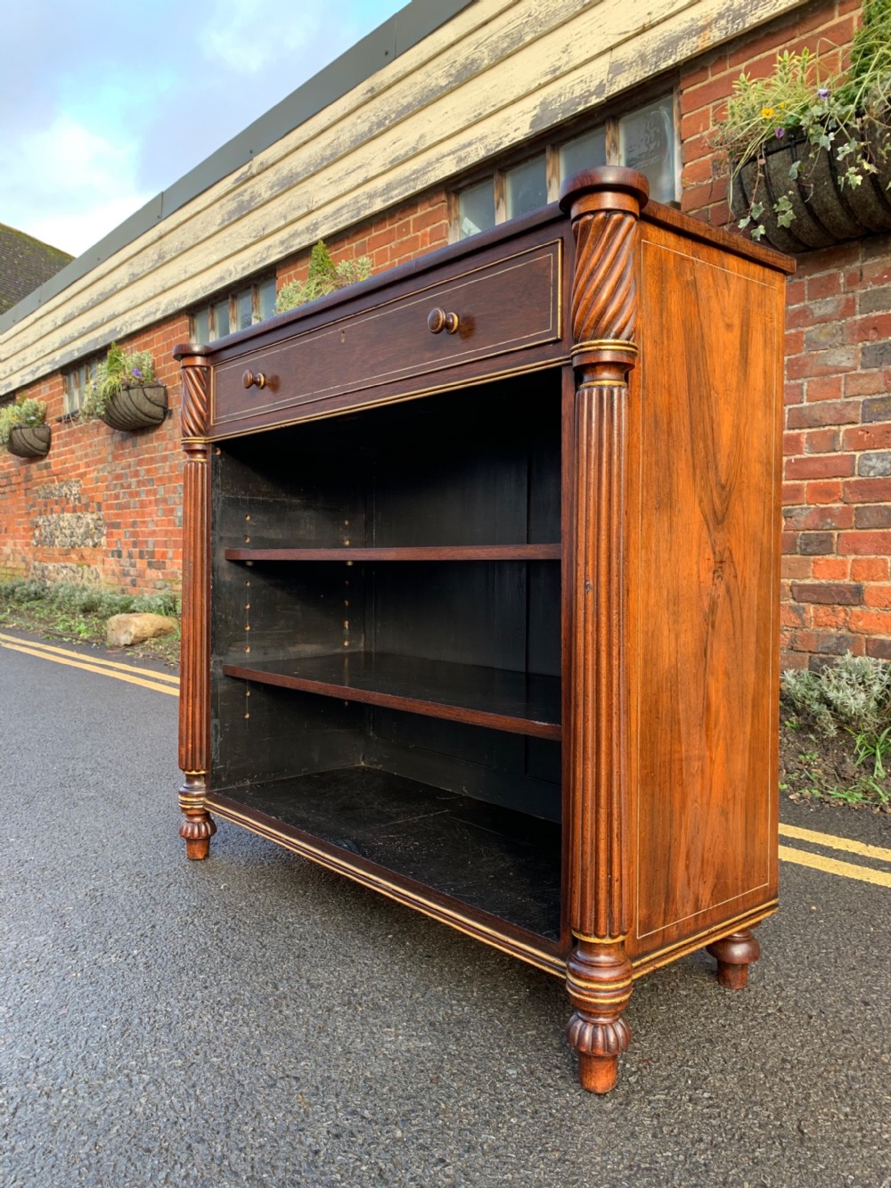 Early nineteenth century rosewood open bookcase  View XI