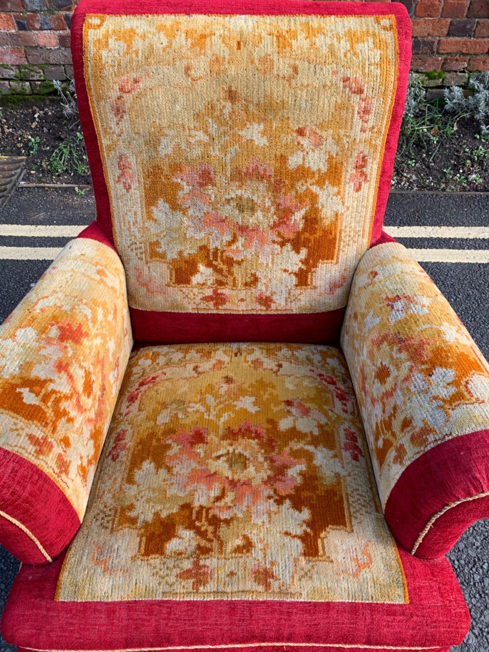 Late Victorian velvet carpet chair  View IV