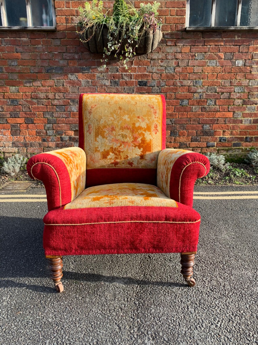 Late Victorian velvet carpet chair  View VI