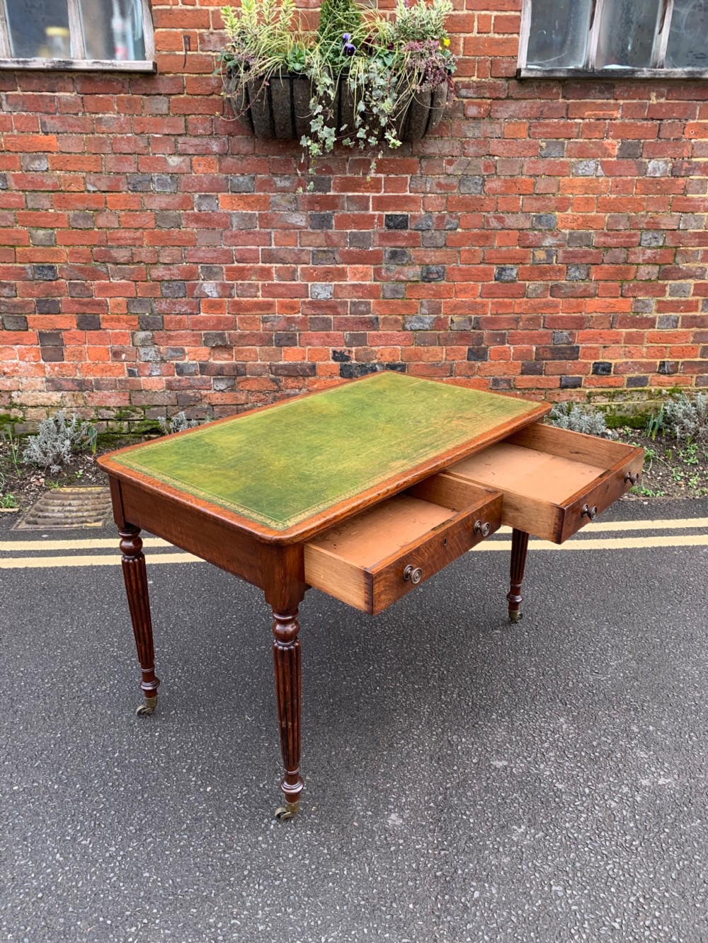 Victorian Oak writing table  View VII