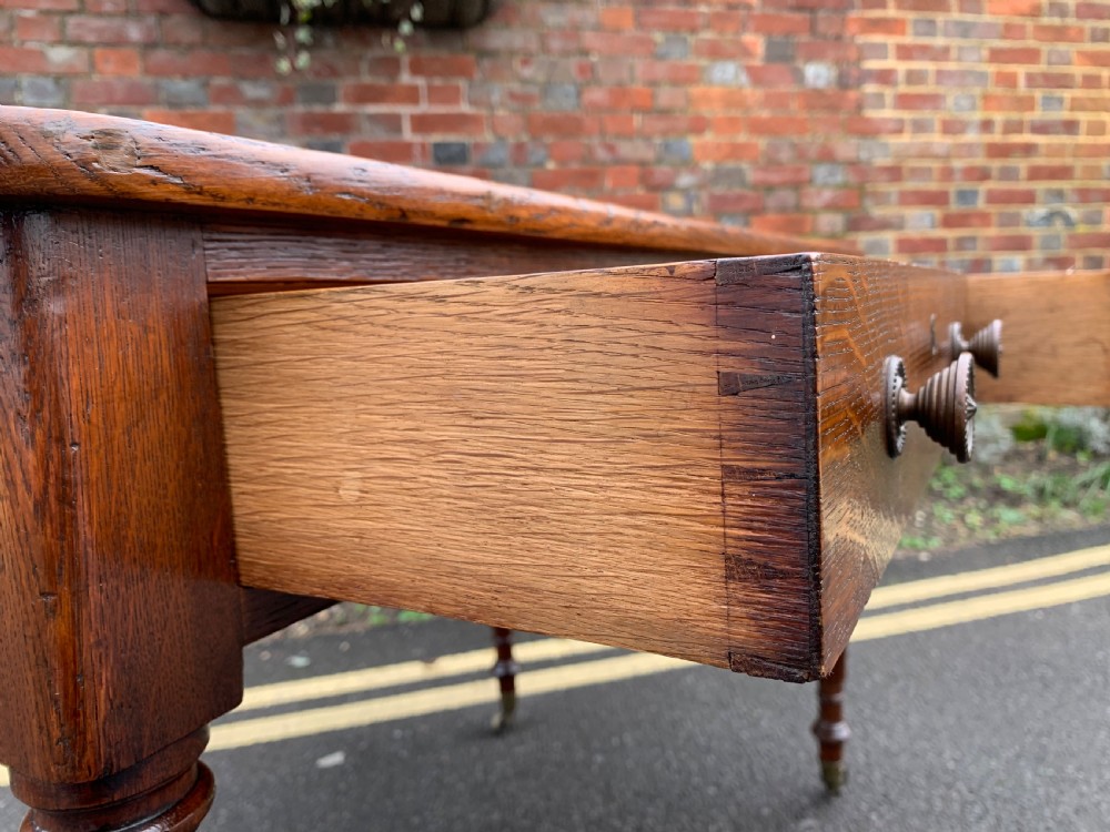 Victorian Oak writing table  View VIII