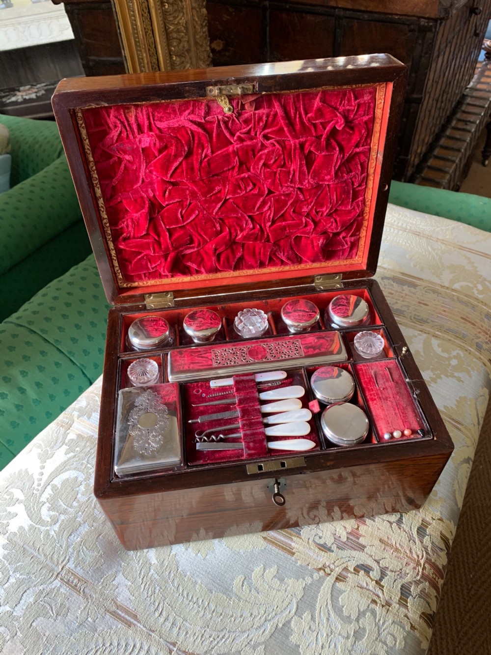 Victorian Rosewood vanity box 