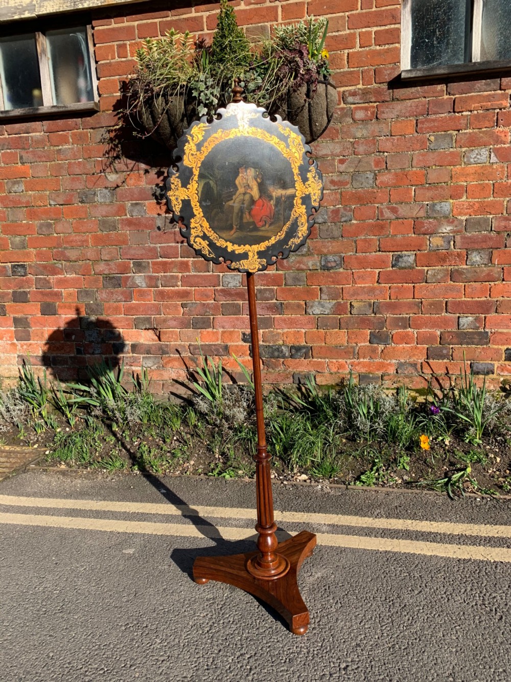 Nineteenth century pole screen 