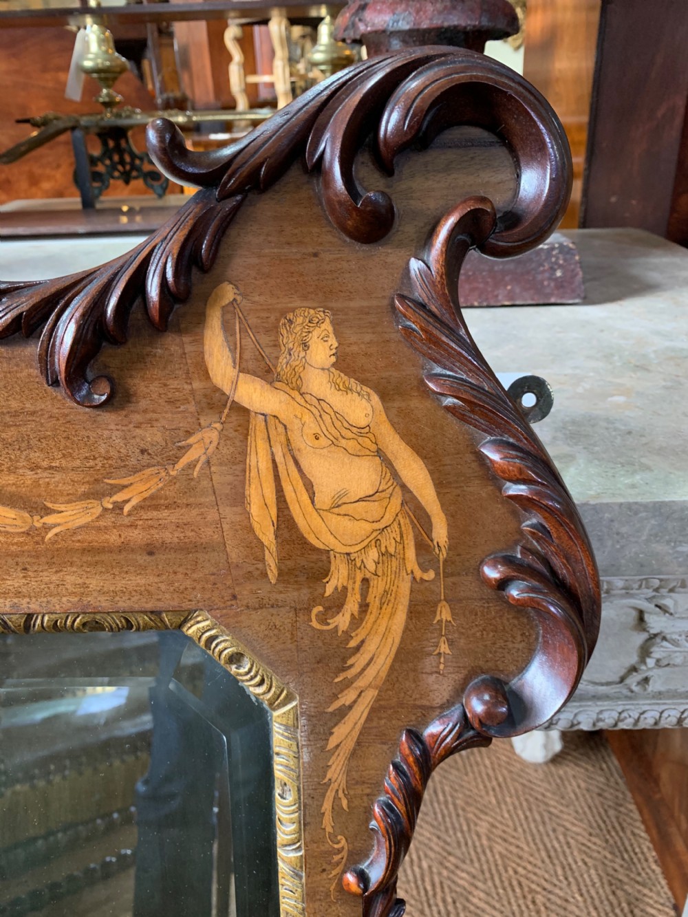 Inlaid mahogany mirror  View II