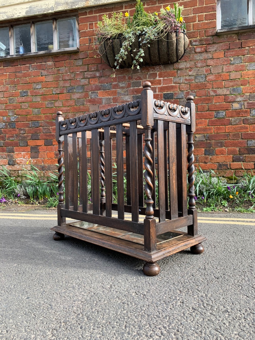 Edwardian oak umbrella stand