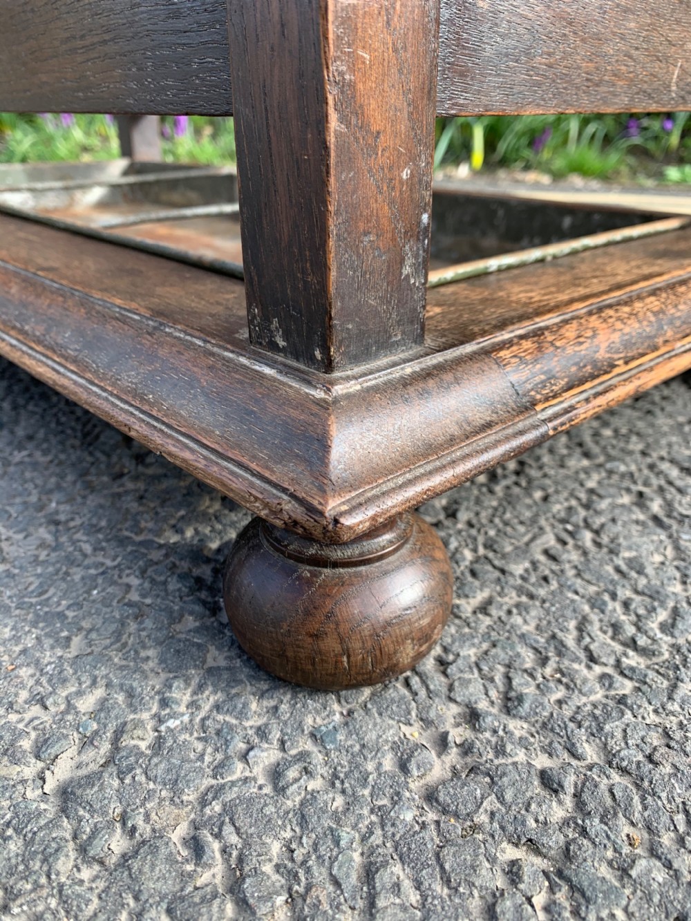 Edwardian oak umbrella stand View III