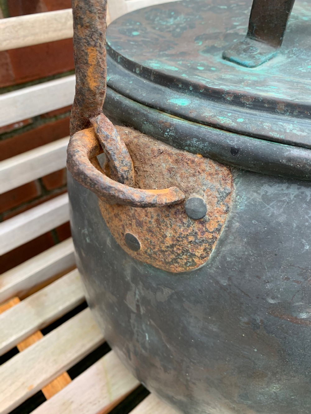 Victorian lidded copper pot View II