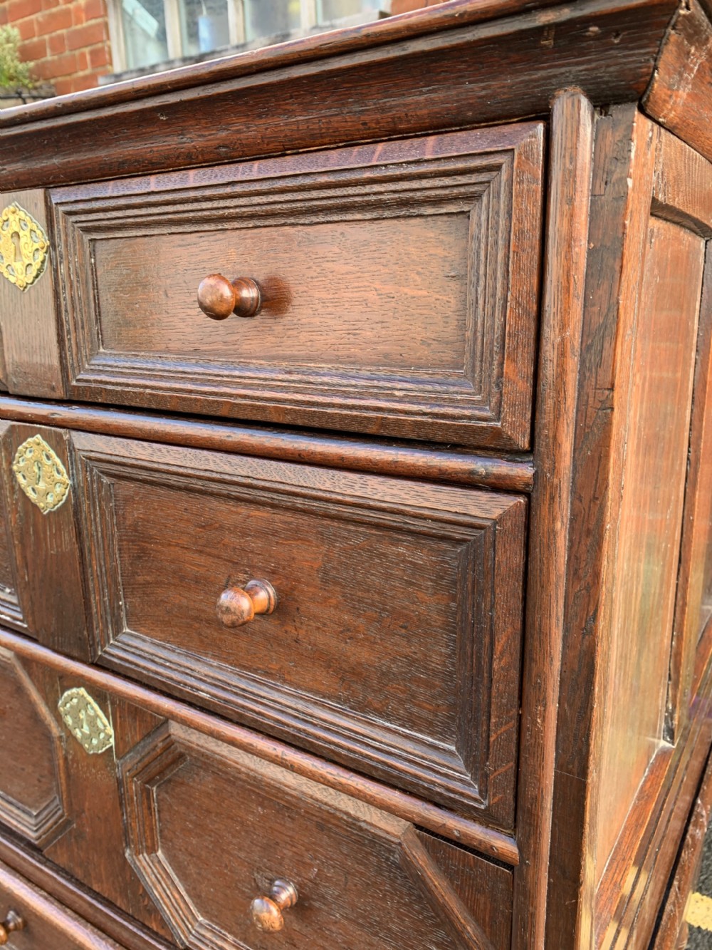 Antique Oak chest on stand  View III