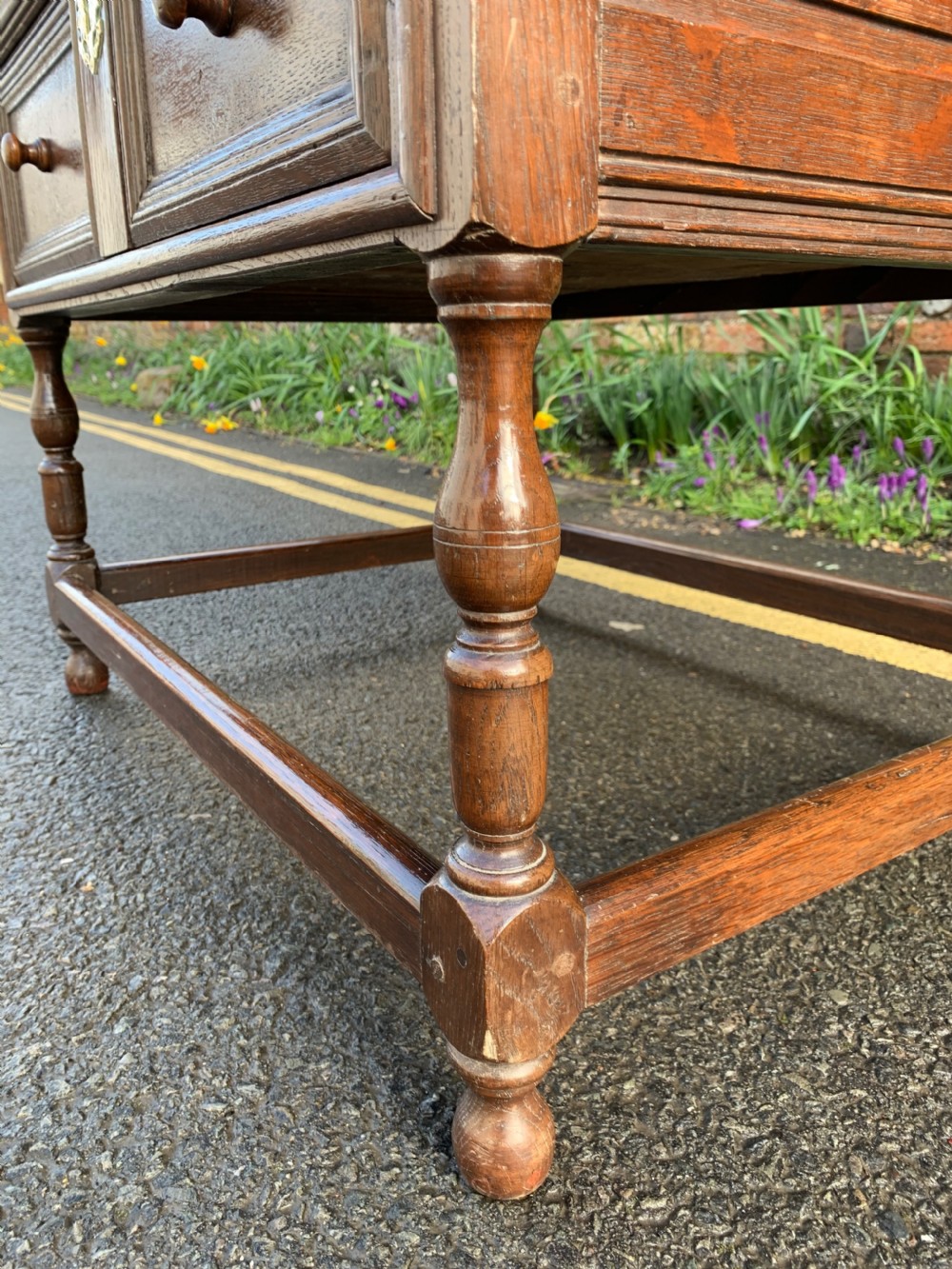 Antique Oak chest on stand  View IX