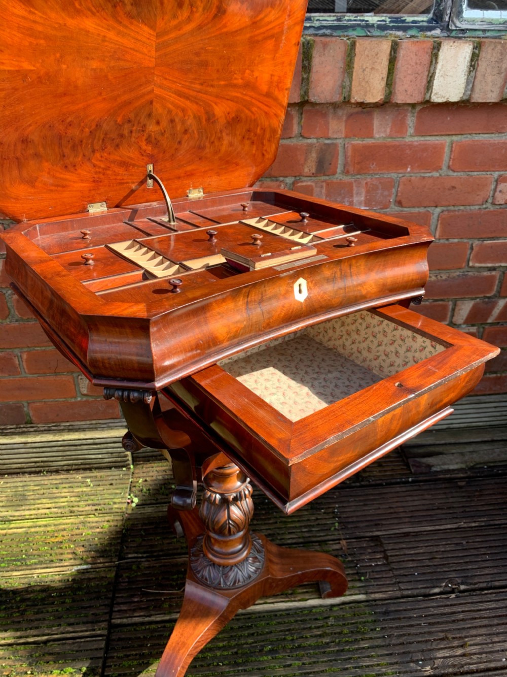 Nineteenth century Mahogany work table View VII