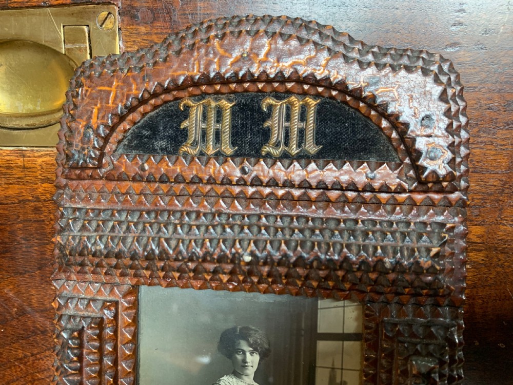 Pair of tramp art picture frames View II