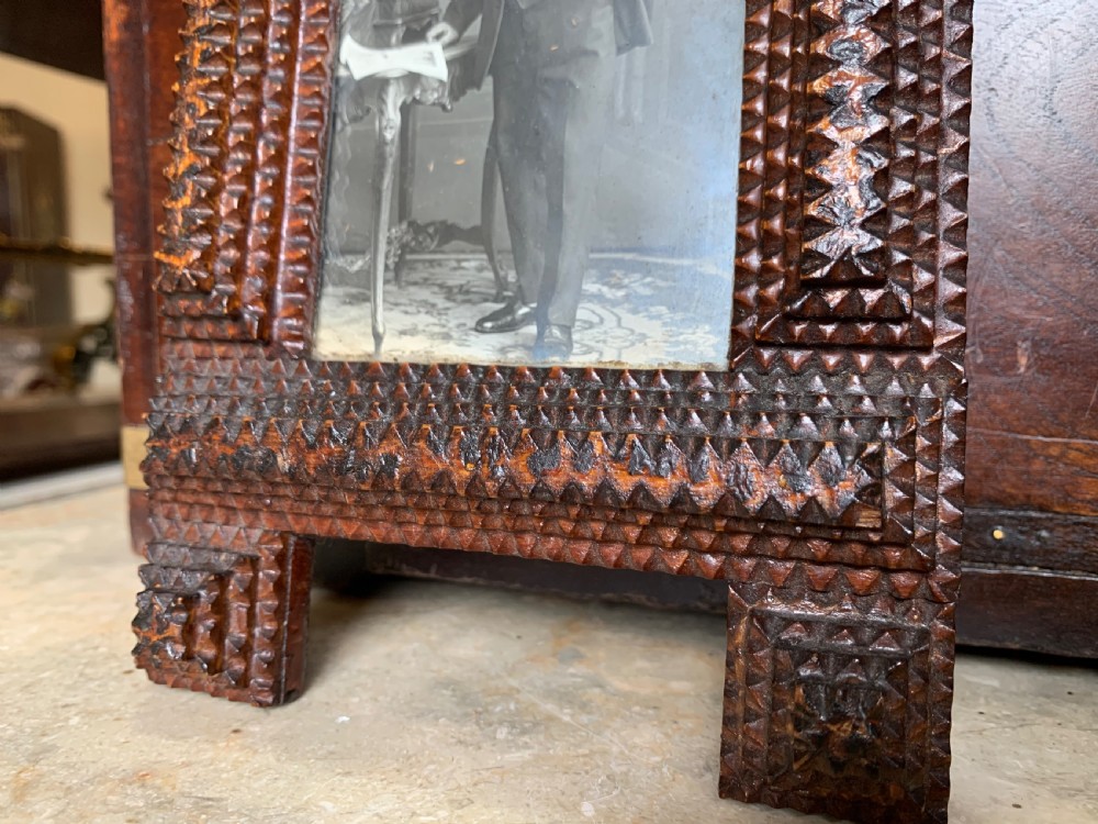 Pair of tramp art picture frames View III