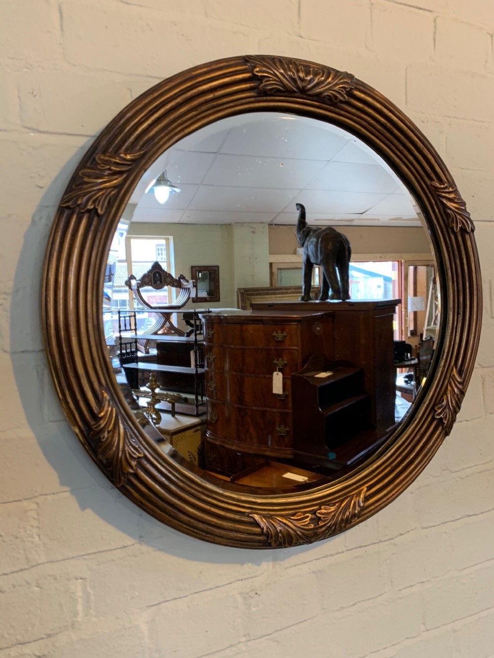 Edwardian circular mirror 