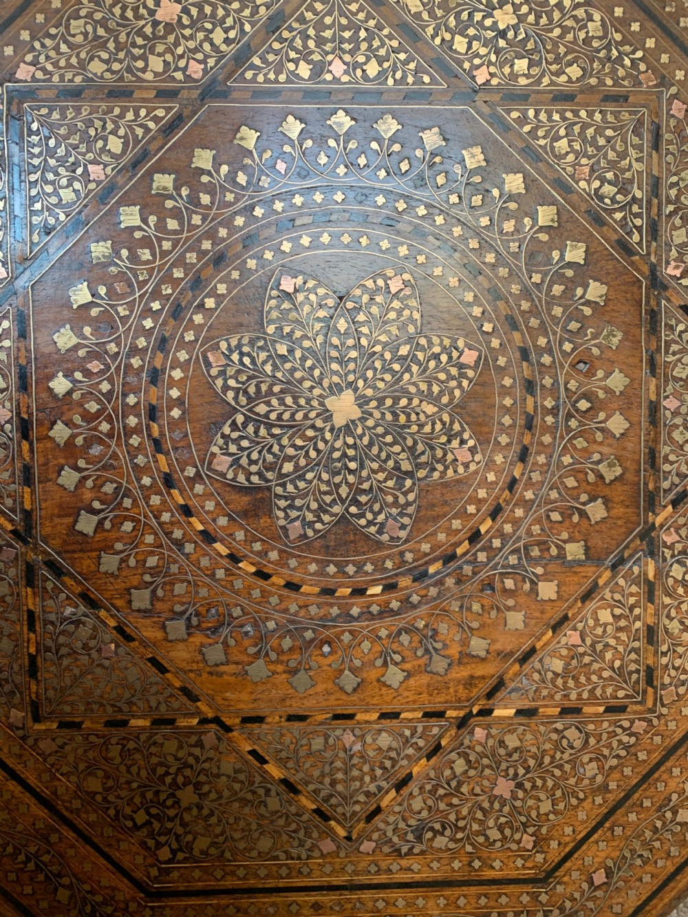 Antique inlaid  Hoshiarpur table.  View III