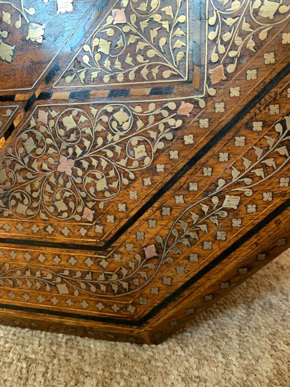 Antique inlaid  Hoshiarpur table.  View IV