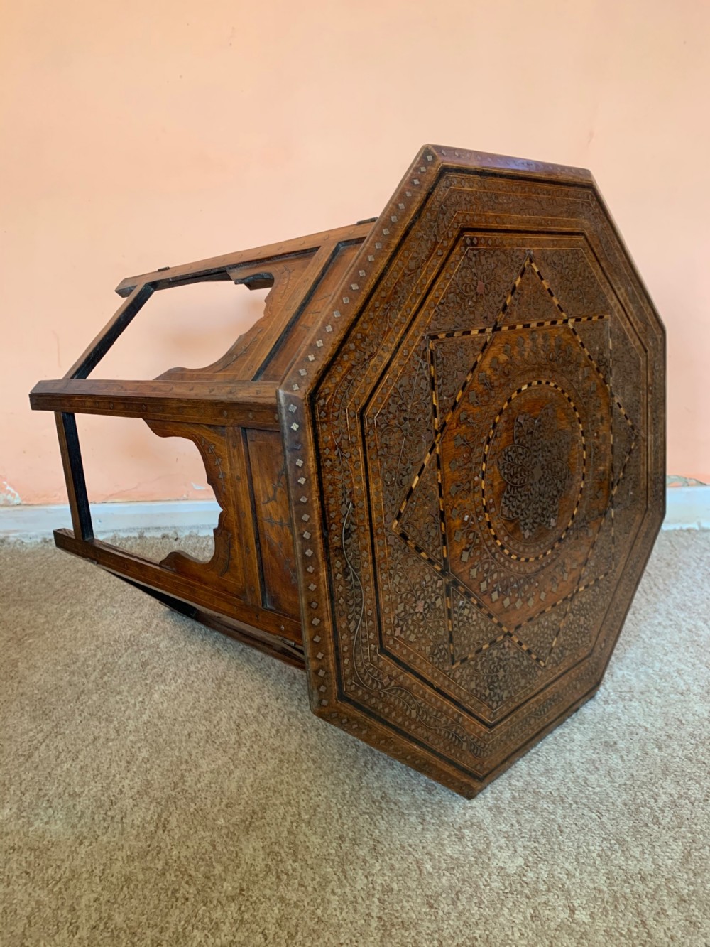 Antique inlaid  Hoshiarpur table.  View VI