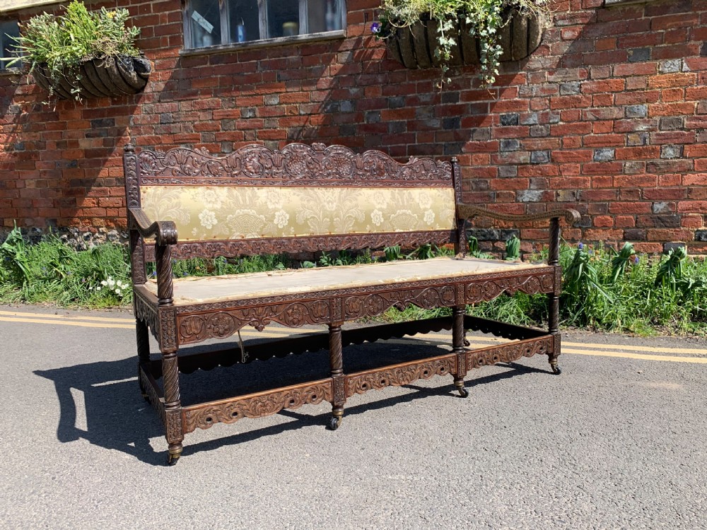 Anglo Indian walnut settee 