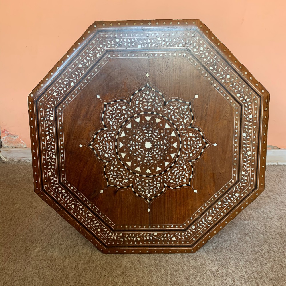 Antique inlaid Hoshiarpur table  View II