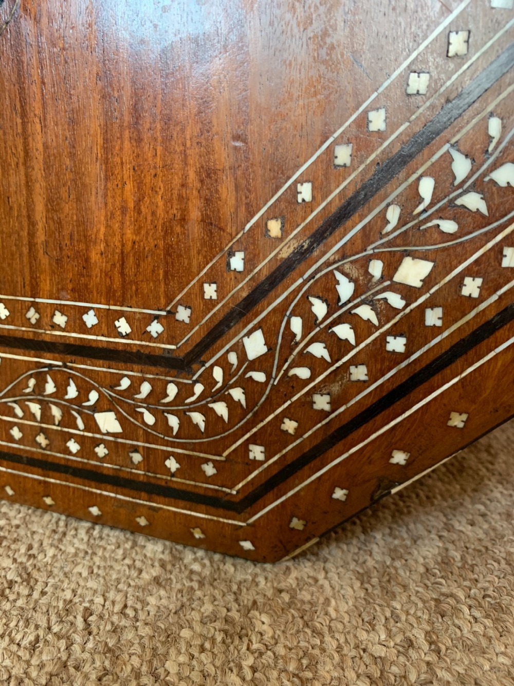 Antique inlaid Hoshiarpur table  View III