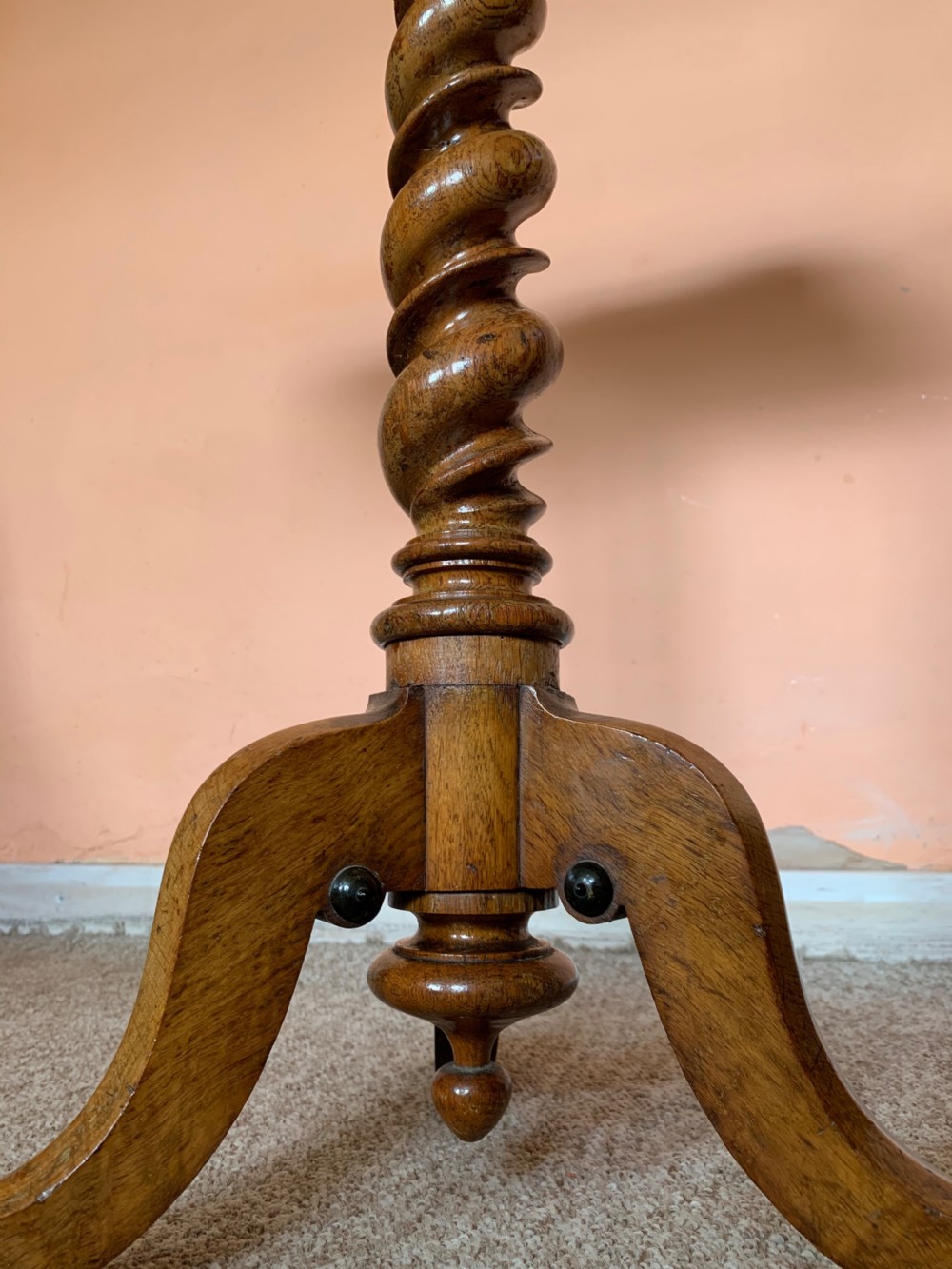Victorian pollard oak pedestal table  View VI
