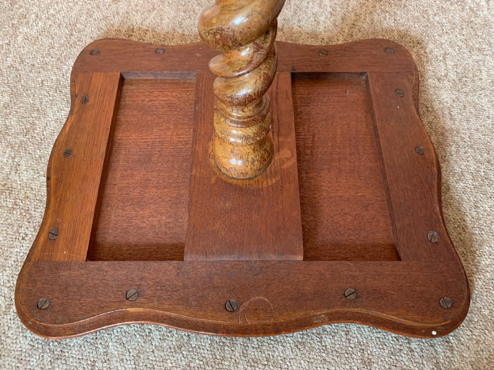 Victorian pollard oak pedestal table  View VII