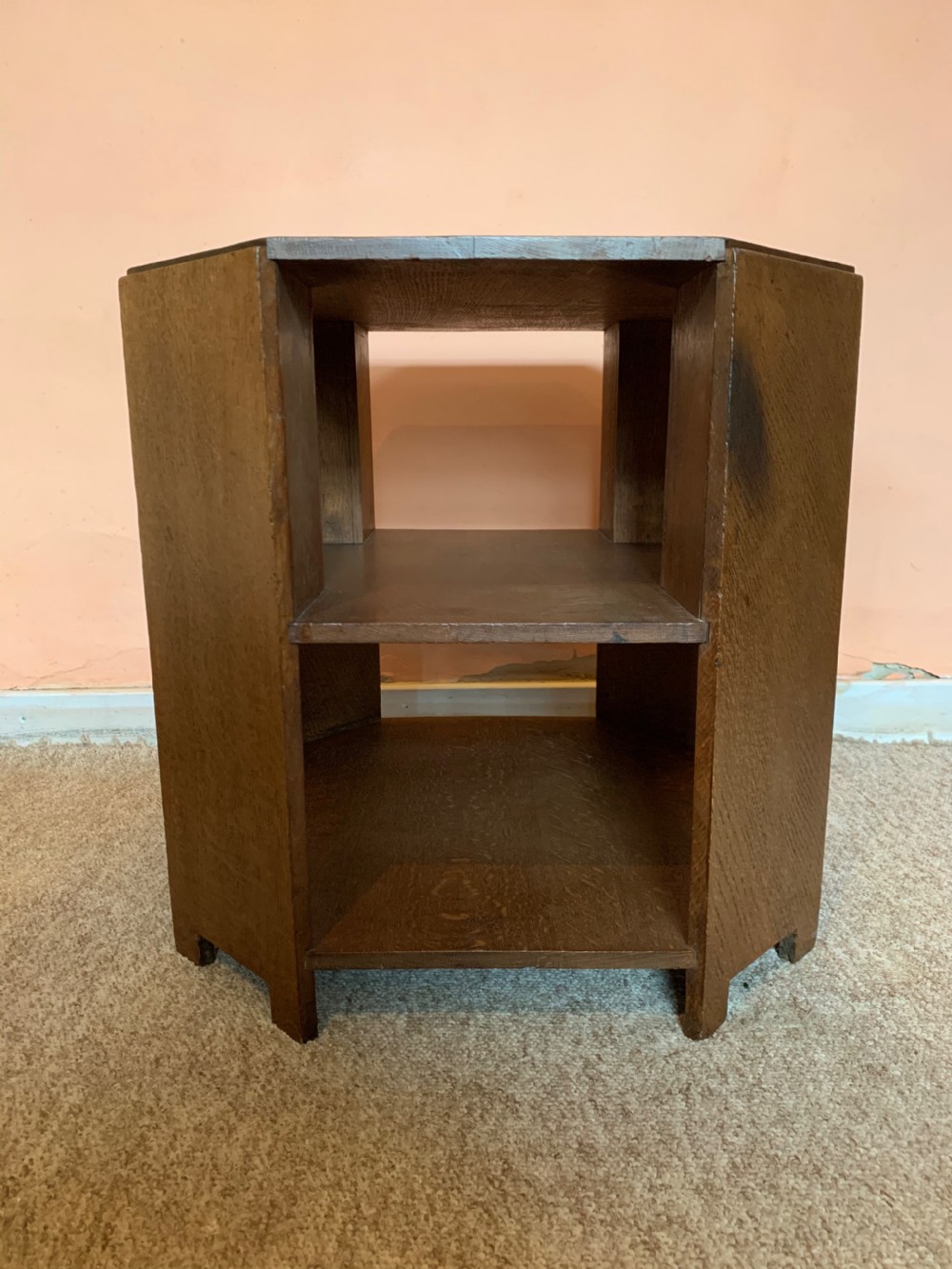 1930’s oak book table View II