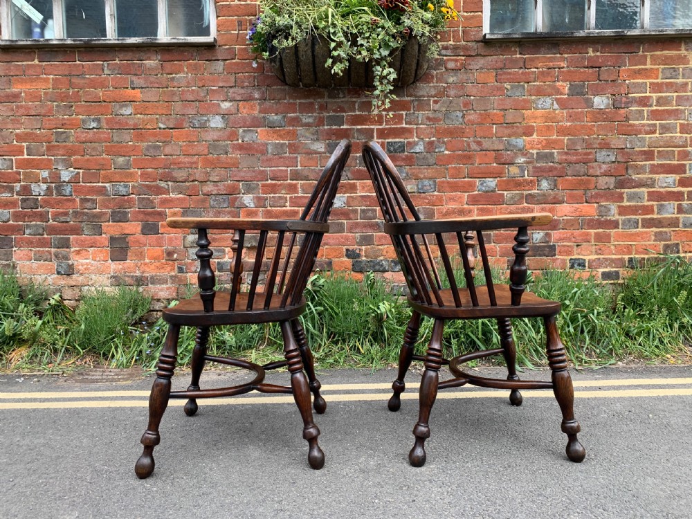 Pair of low back Windsor armchairs  View IX